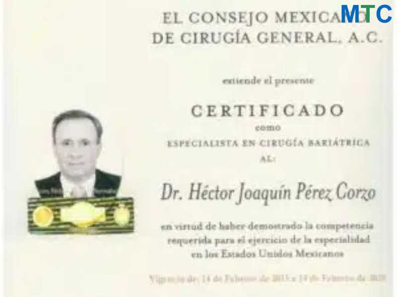 Dr. Hector Perez - Diploma Bariatric Surgery