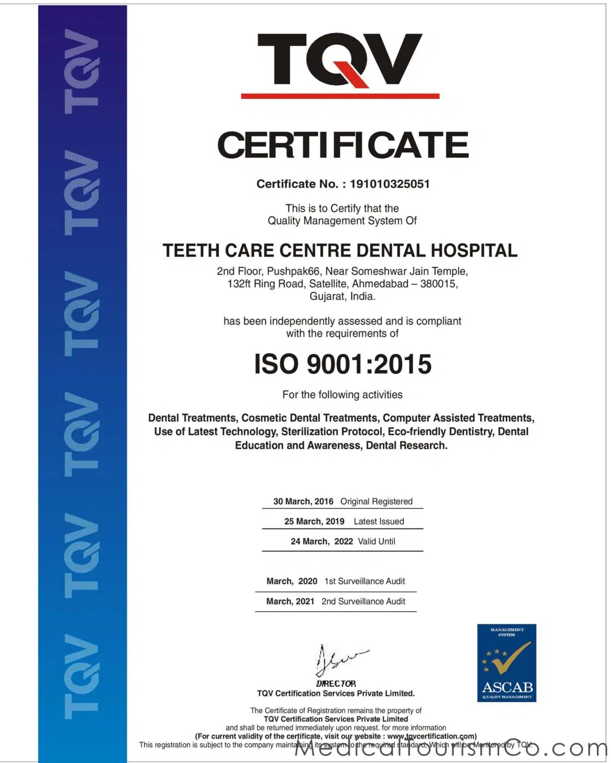 Teeth Care Center ISO Certification