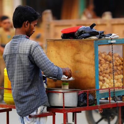 pani puri stall in India