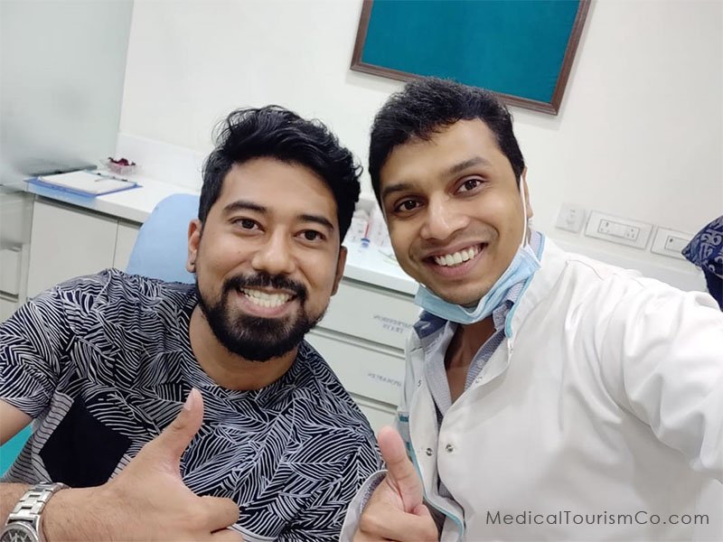 Dr. Shashi Bhushan and his happy patient