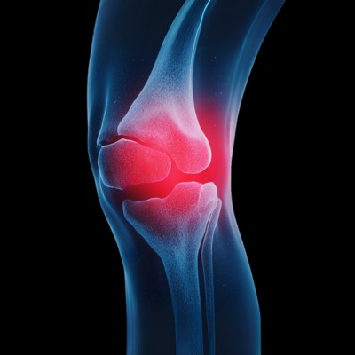 An image showing damaged area of knee