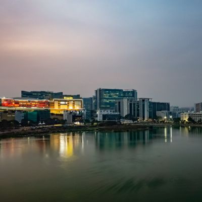 Lake side view of Hyderabad