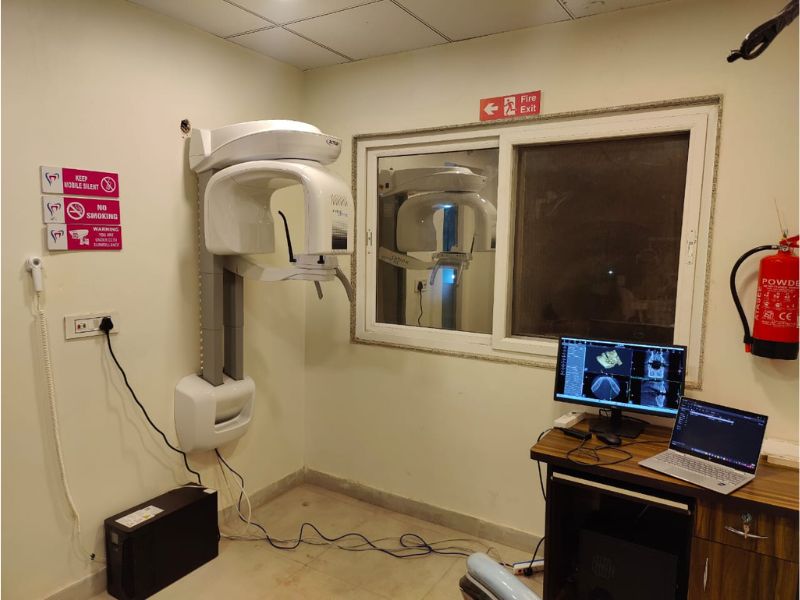 a room in a dental clinic with modern dental machine