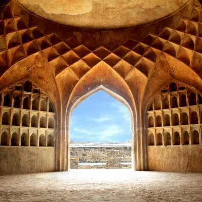 Majestic Golconda Fort with its ancient walls and stone structures