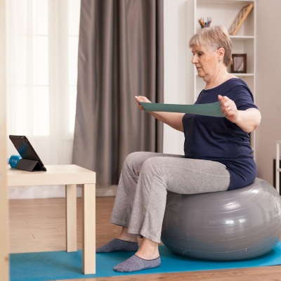 Patient Doing Online Physiotherapy