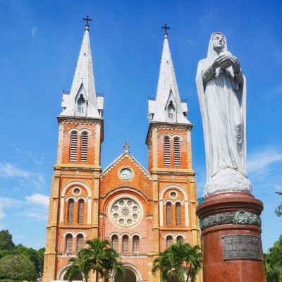 Front view of Notre Dame Cathedral, Ho Chi Minh City, Vietnam