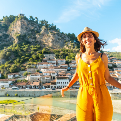 Tourist in Berat, Albania