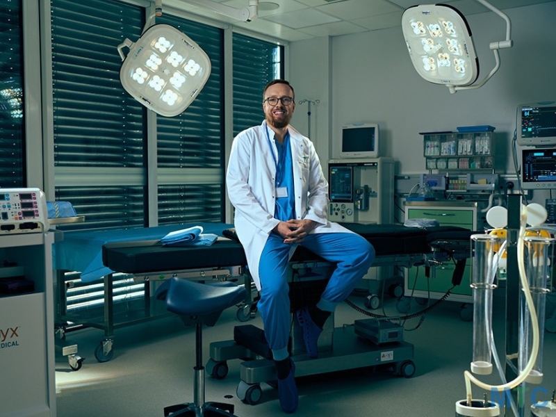 Doctor sitting in the operation theatre