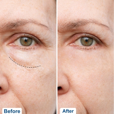 Before after image of eyelid surgery