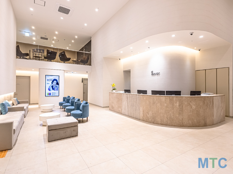 Spacious Waiting Area of a cosmetic clinic in Seoul, South Korea