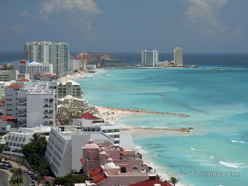 Cancun aerial beach view